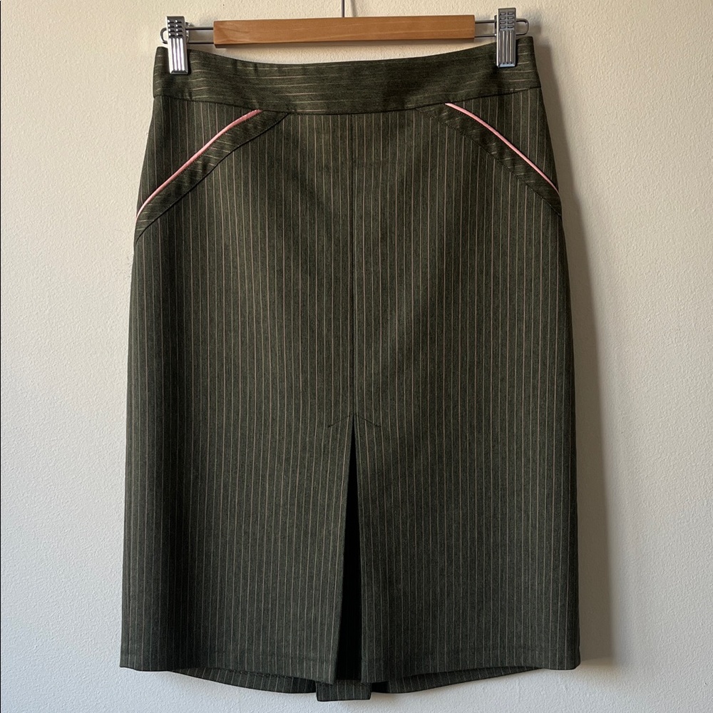 Vintage Pink and Green Pinstripe Skirt